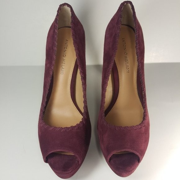 New Antonio Melani "Luna" Suede peep toe heels - Picture 5 of 8